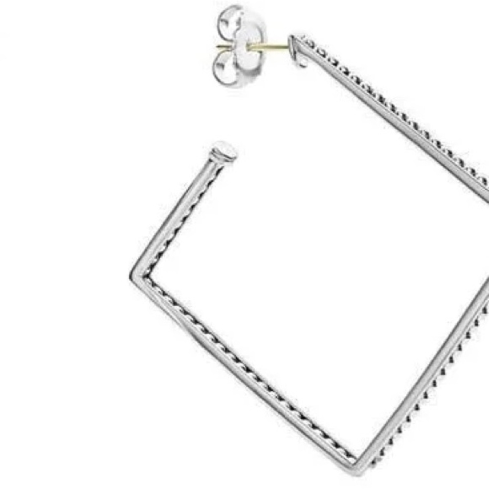 Square Caviar Hoop Earrings